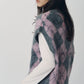 argyle knit vest/pink