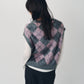 argyle knit vest/pink