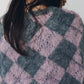 argyle knit vest/pink