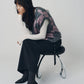argyle knit vest/pink