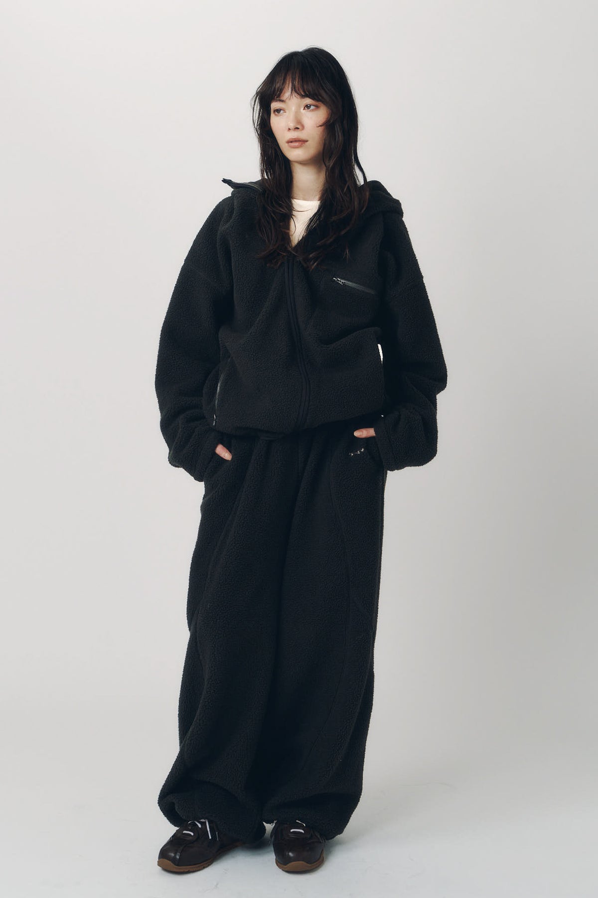 switching boa pants(unisex)/black