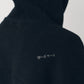 curved zip boa hoodie(unisex)/black