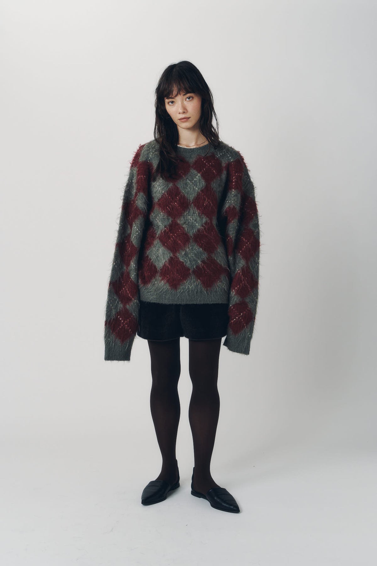 argyle knit(unisex)/red