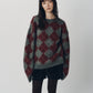 argyle knit(unisex)/red