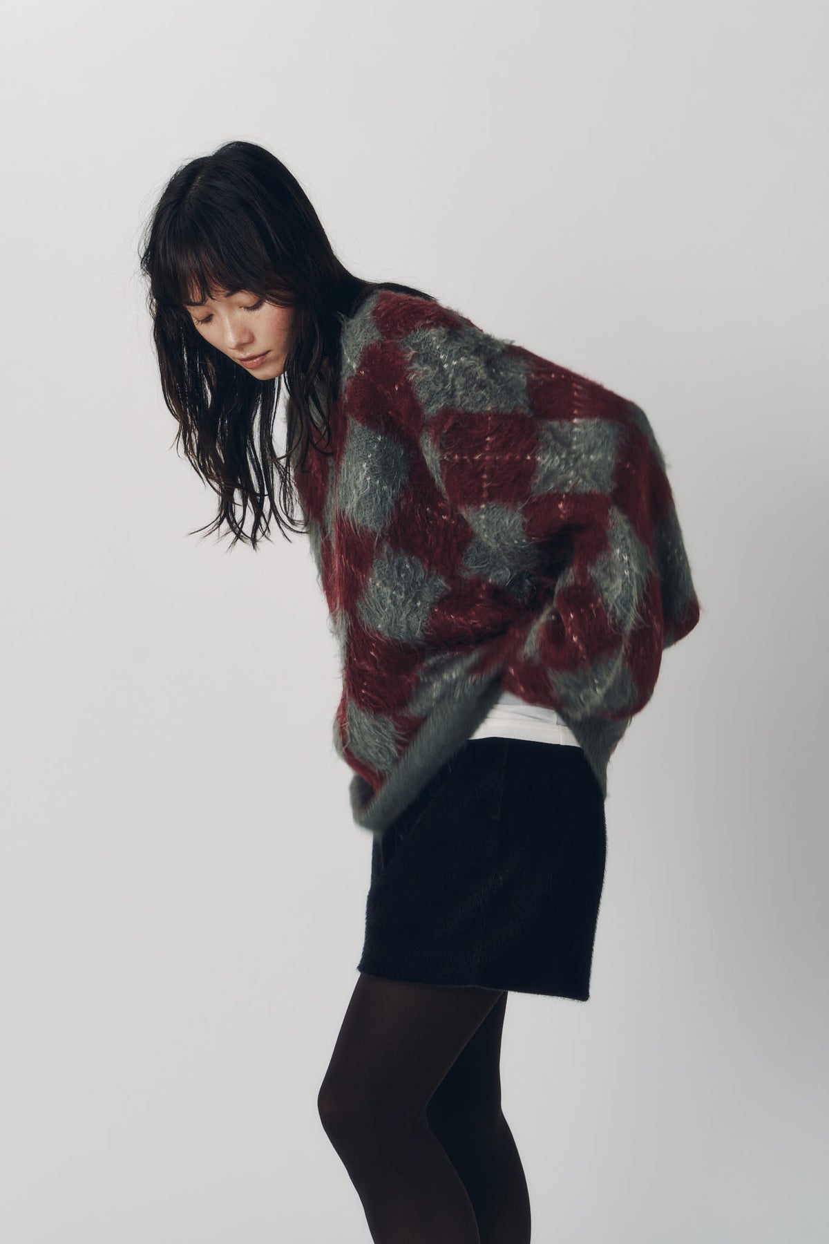 argyle knit(unisex)/red