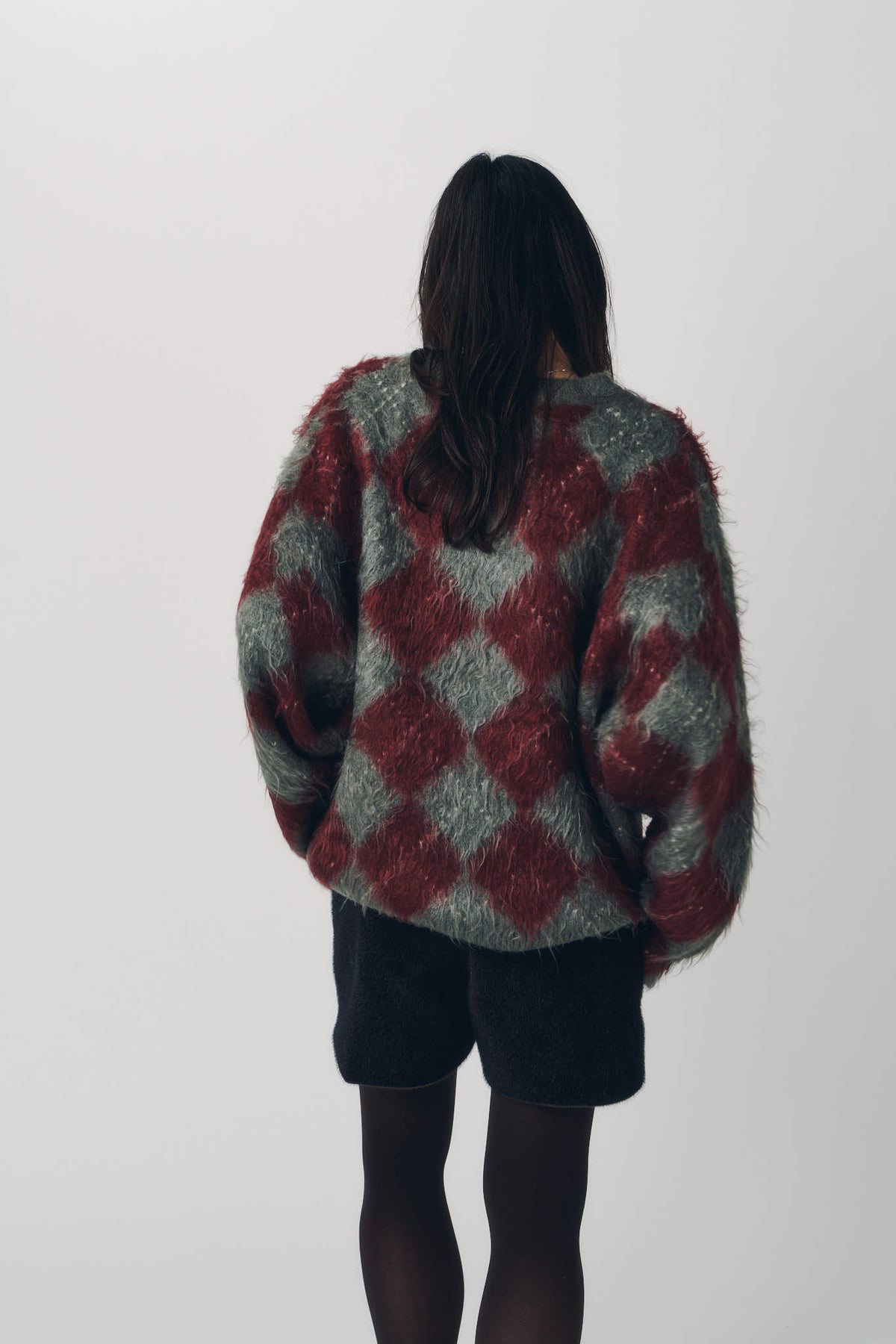 argyle knit(unisex)/red