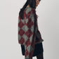 argyle knit(unisex)/red