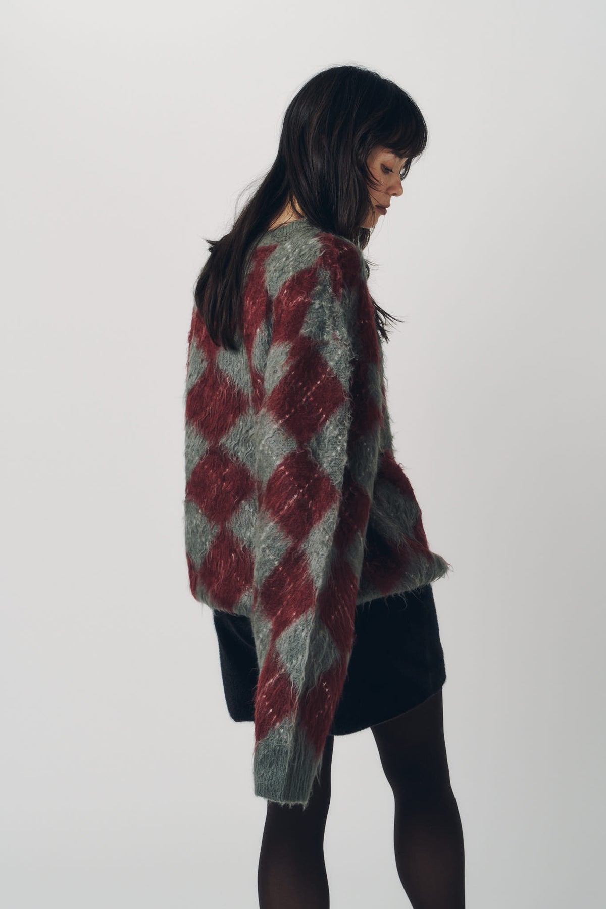argyle knit(unisex)/red