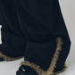 double hem fur trousers(unisex)/blackfur