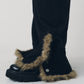 double hem fur trousers(unisex)/blackfur