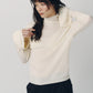 frill high neck knit/ivory