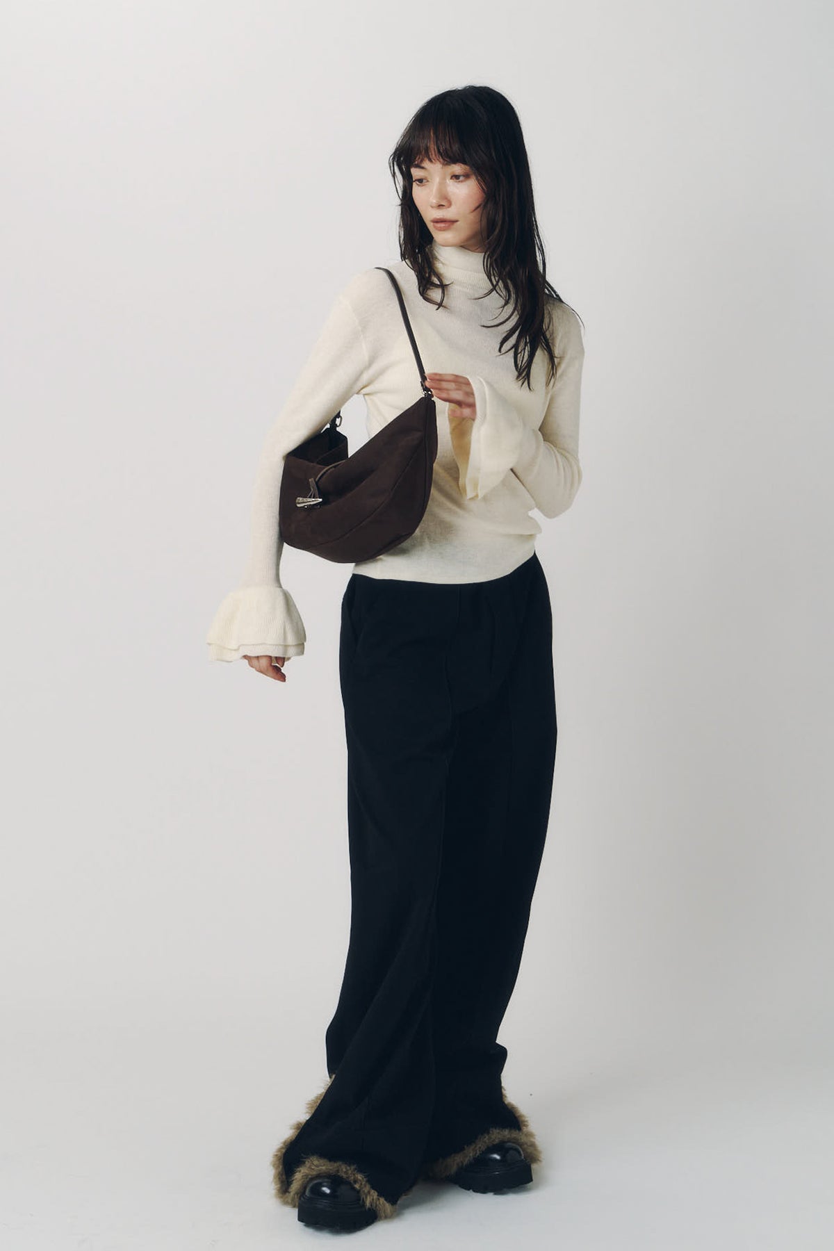 toggle suede bag/2color