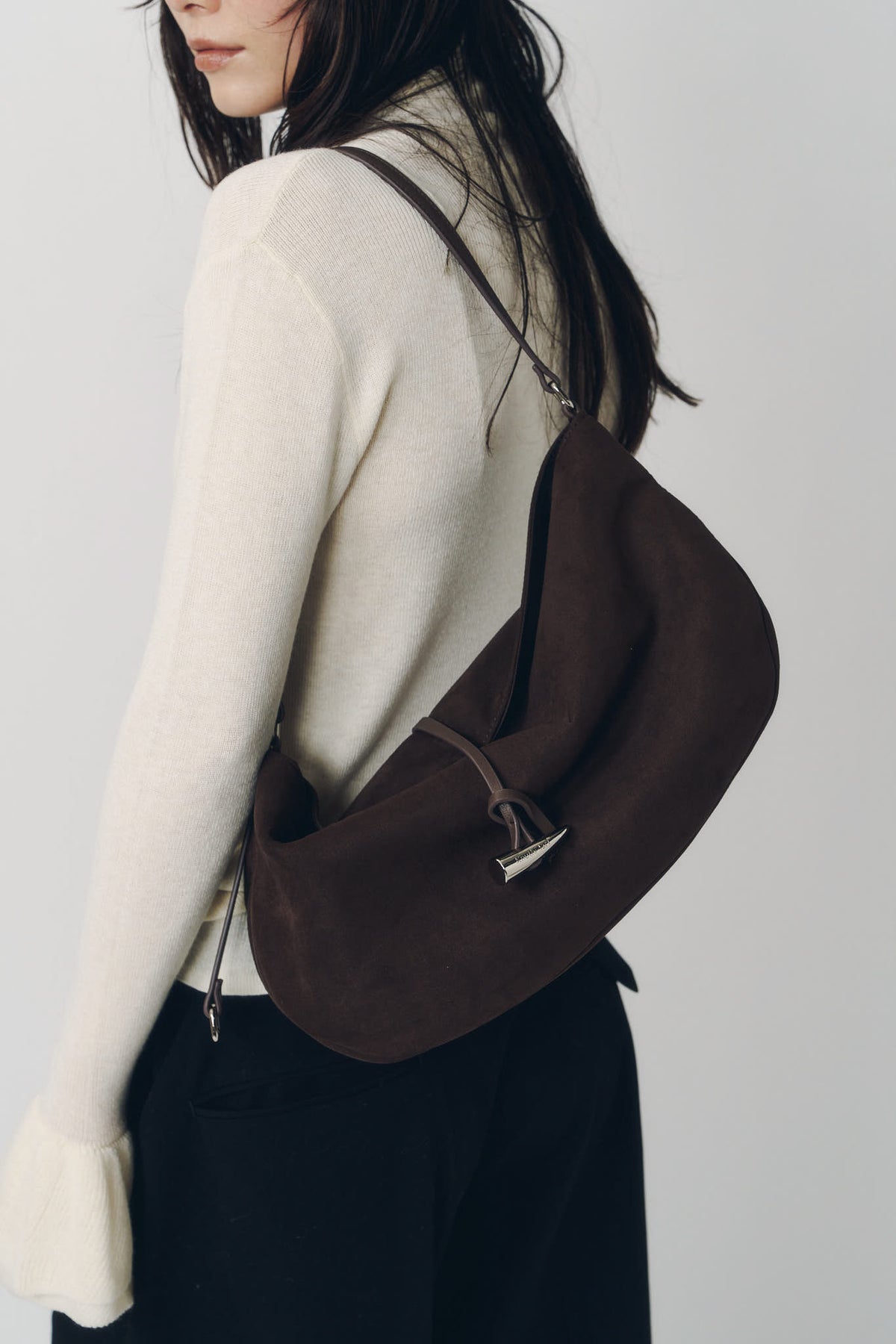 toggle suede bag/2color