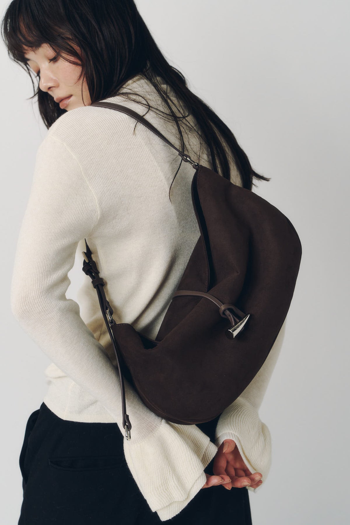 toggle suede bag/2color