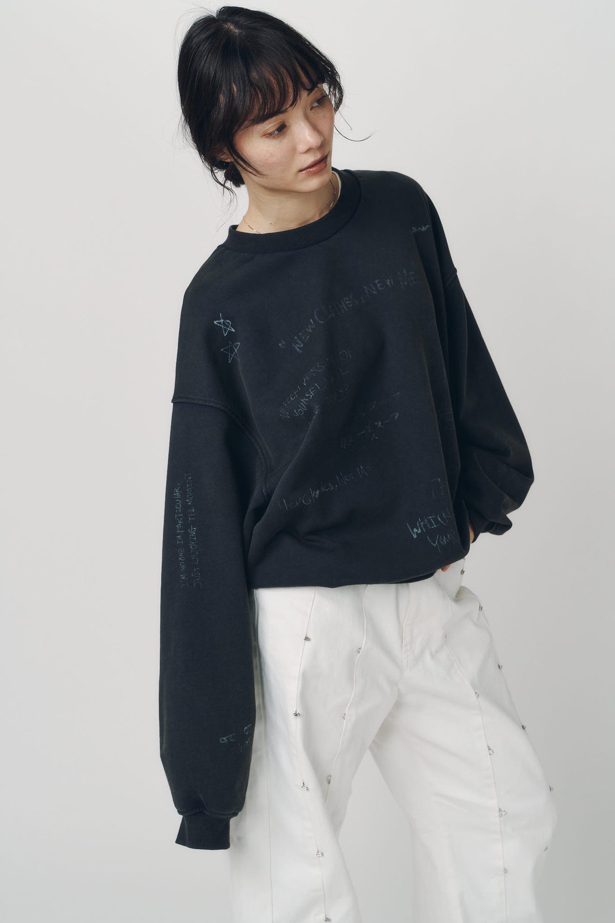 message sweatshirt(unisex)/charcoal