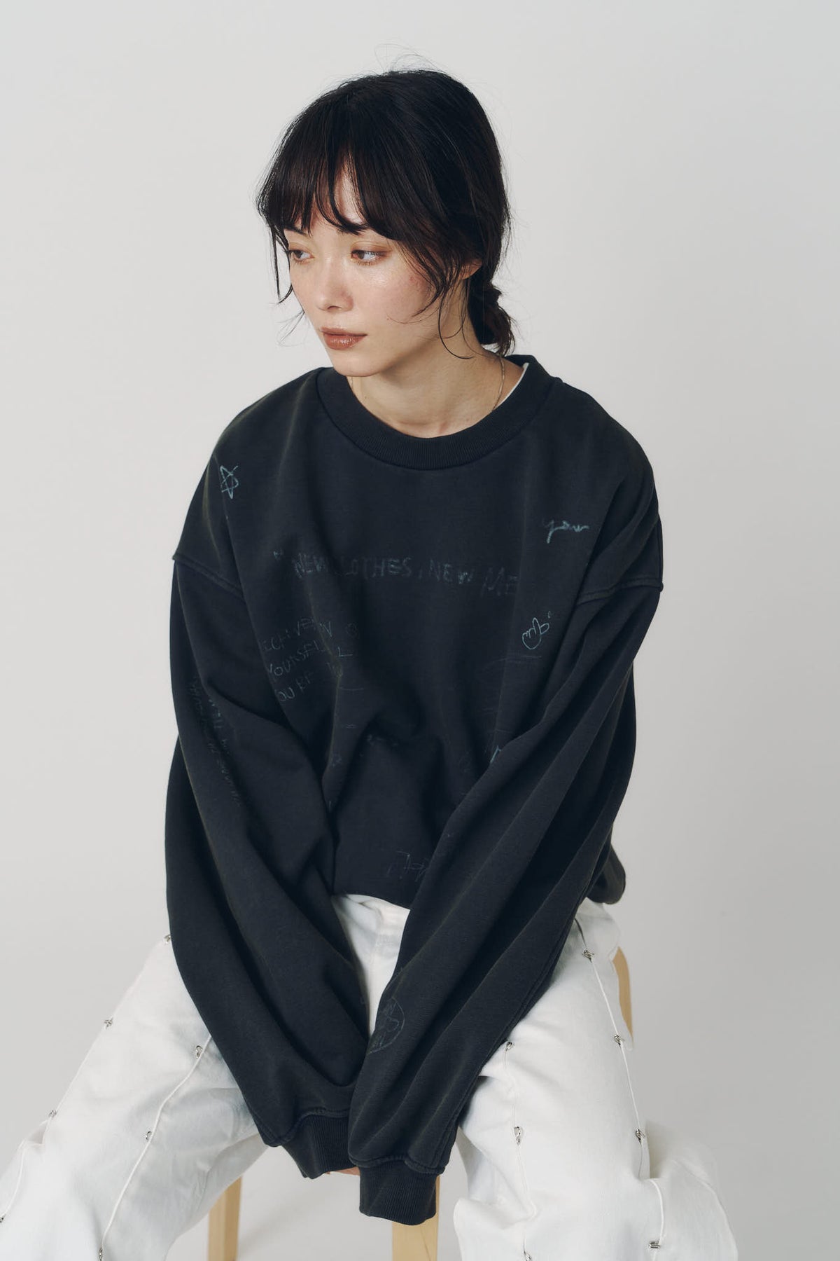 message sweatshirt(unisex)/charcoal
