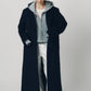 single-breasted long coat/navy