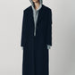 single-breasted long coat/navy