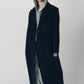 single-breasted long coat/navy
