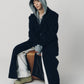 single-breasted long coat/navy