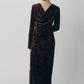 2way draped velour dress/brown