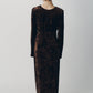 2way draped velour dress/brown