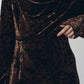 2way draped velour dress/brown