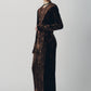2way draped velour dress/brown