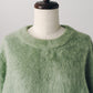 2way shaggy flower knit(unisex)/green