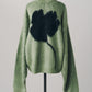 2way shaggy flower knit(unisex)/green