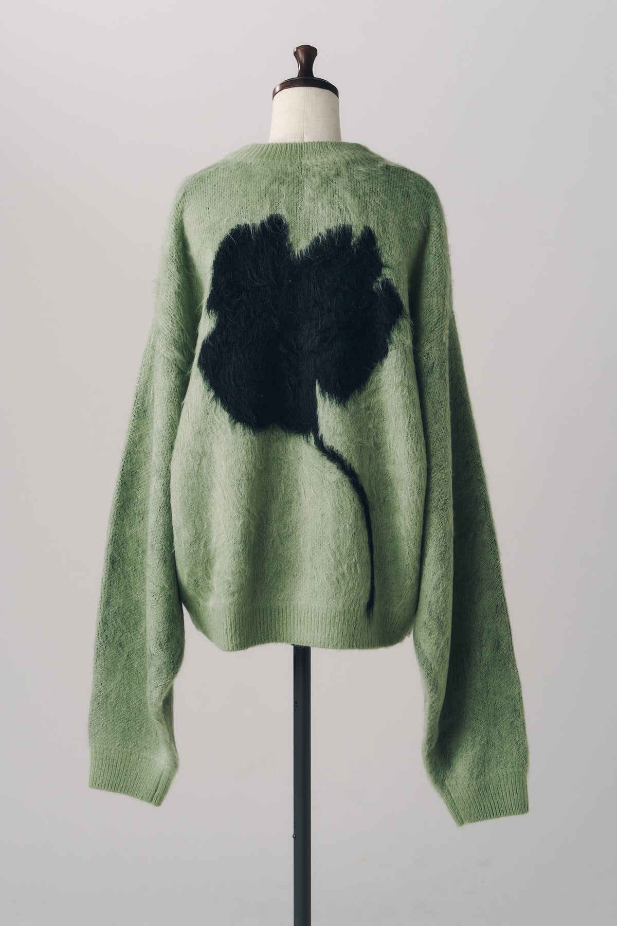 2way shaggy flower knit(unisex)/green