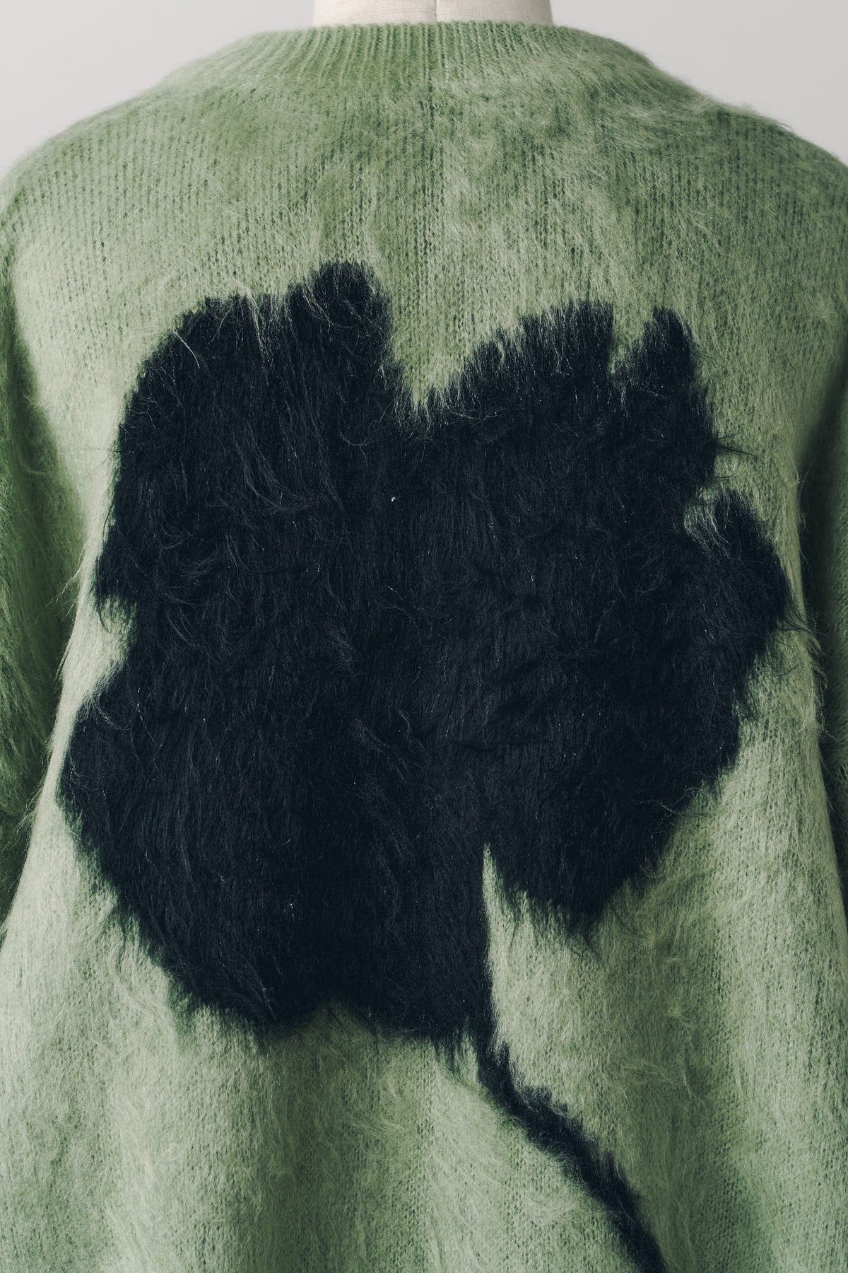 2way shaggy flower knit(unisex)/green