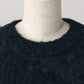 2way shaggy flower knit(unisex)/black