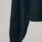 2way shaggy flower knit(unisex)/black