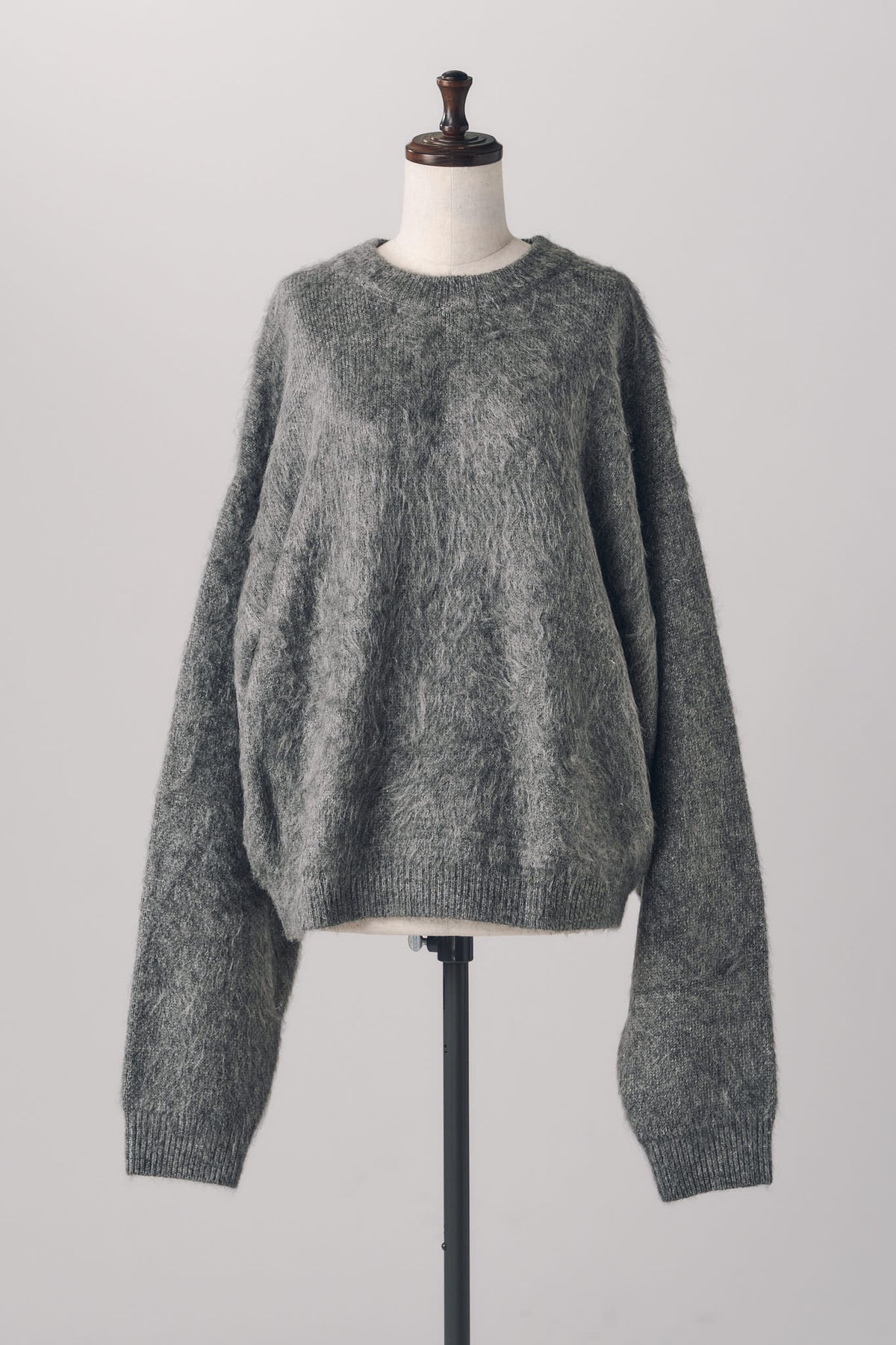 2way shaggy flower knit(unisex)/gray