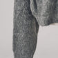 2way shaggy flower knit(unisex)/gray