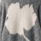 2way shaggy flower knit(unisex)/gray