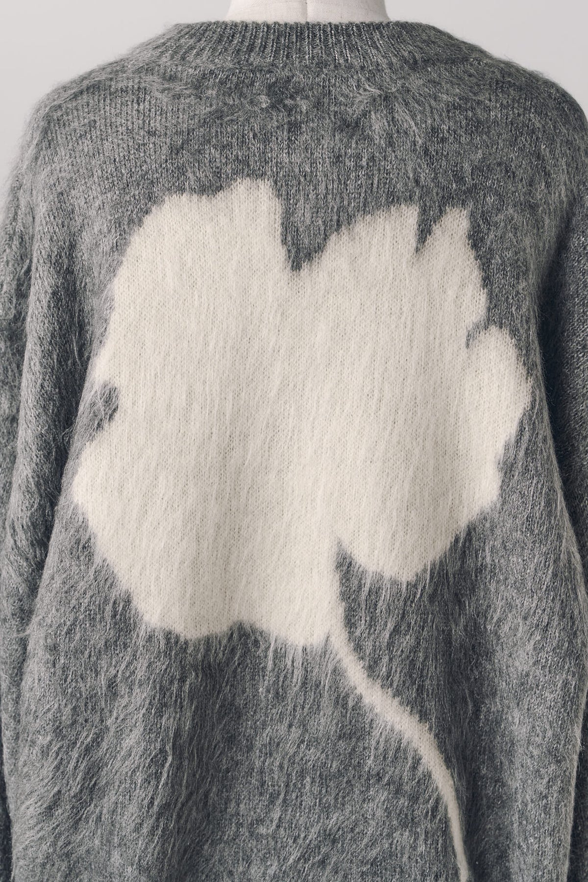 2way shaggy flower knit(unisex)/gray