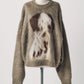 dalmatian shaggy knit(unisex)/beige