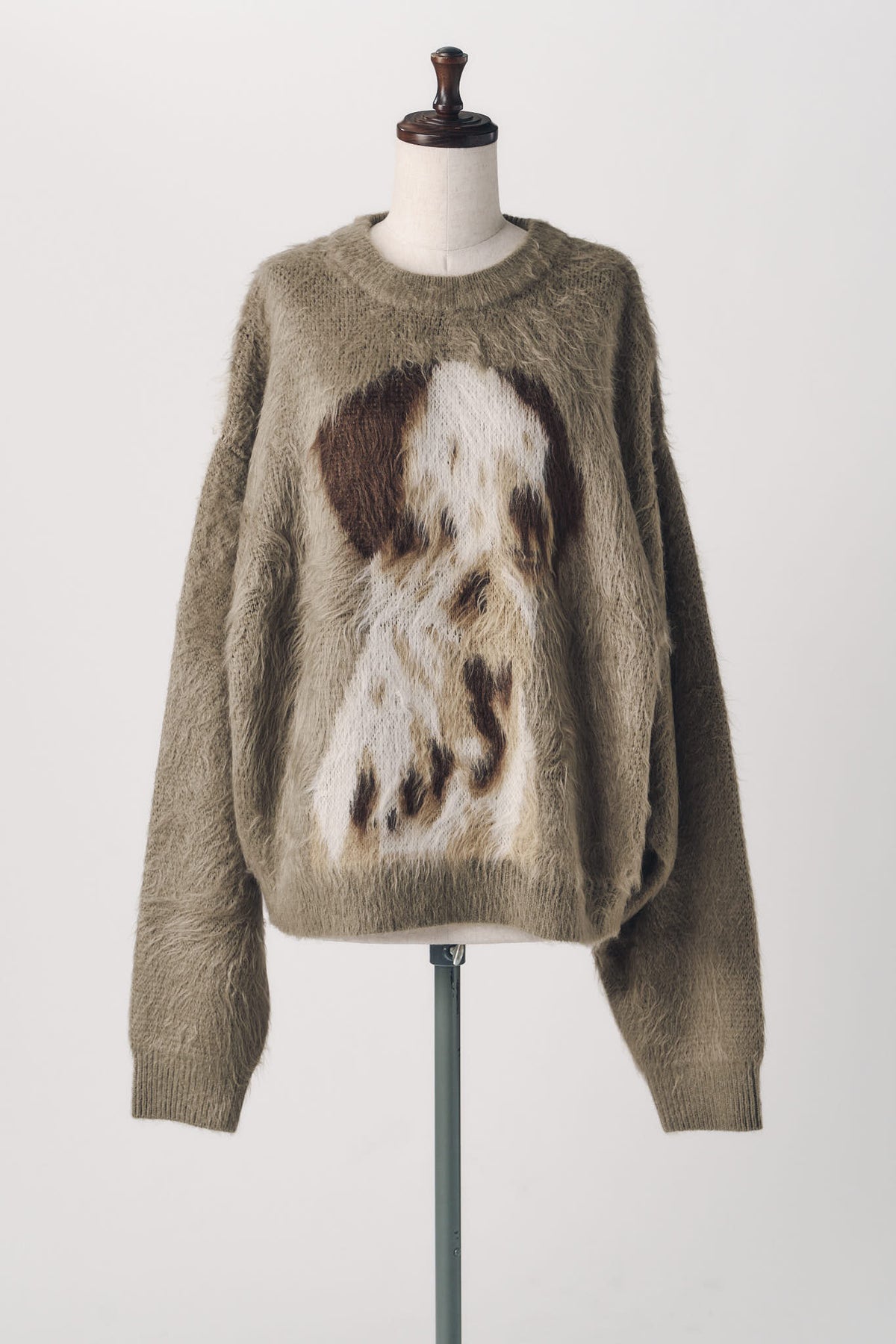 dalmatian shaggy knit(unisex)/beige