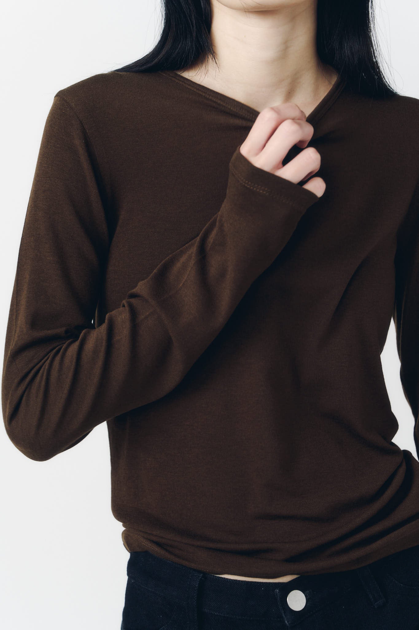 basic fitted pack tee/brown