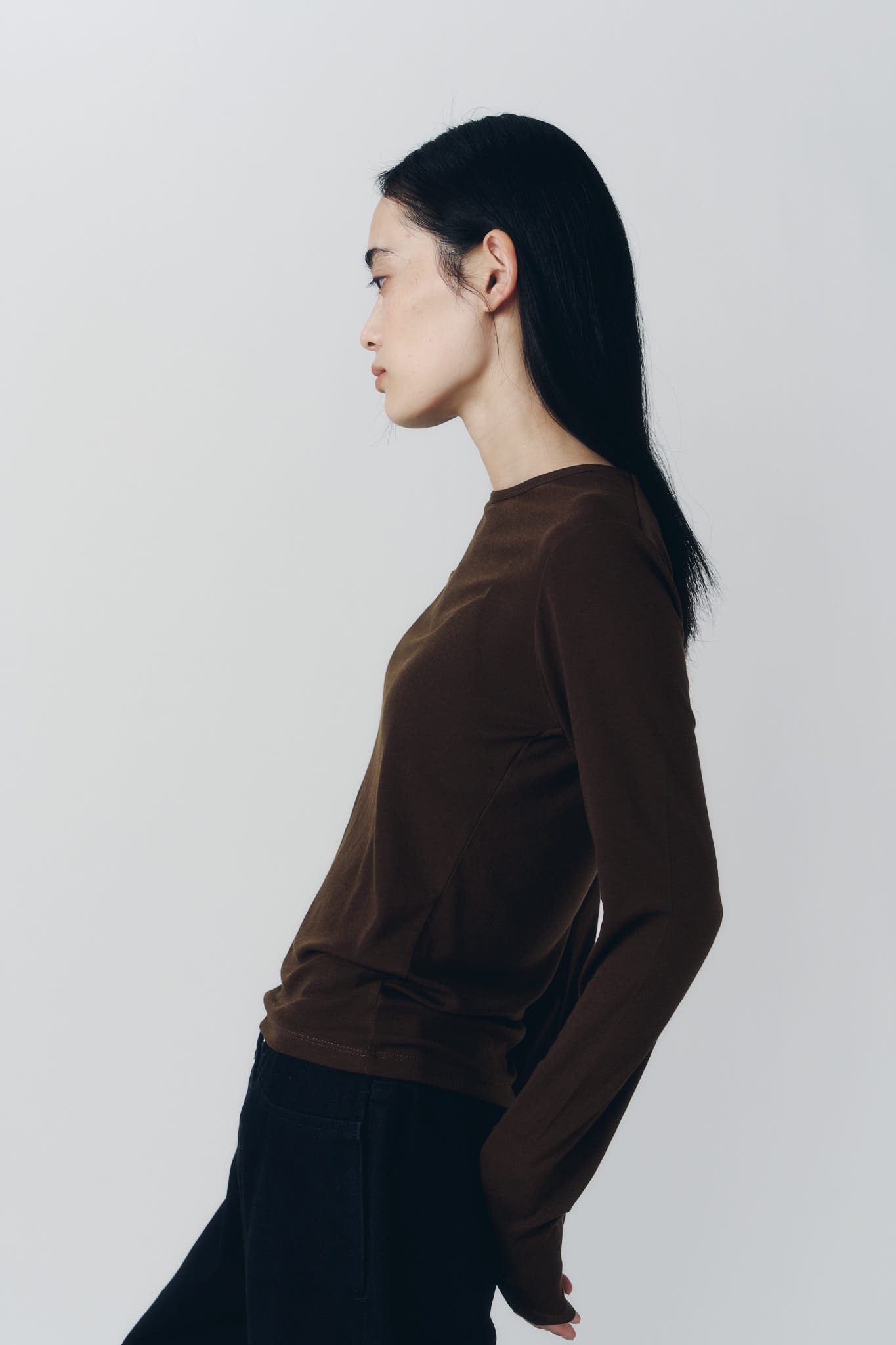 basic fitted pack tee/brown