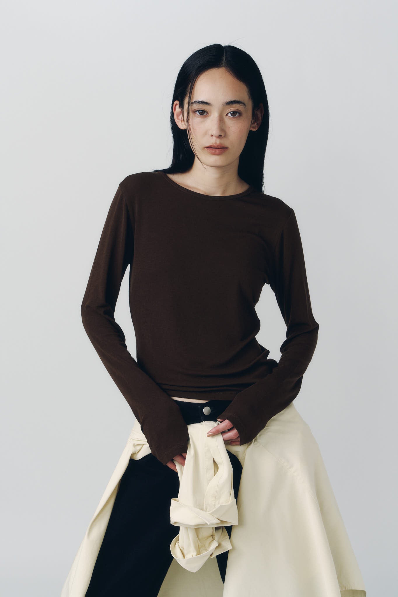 basic fitted pack tee/brown