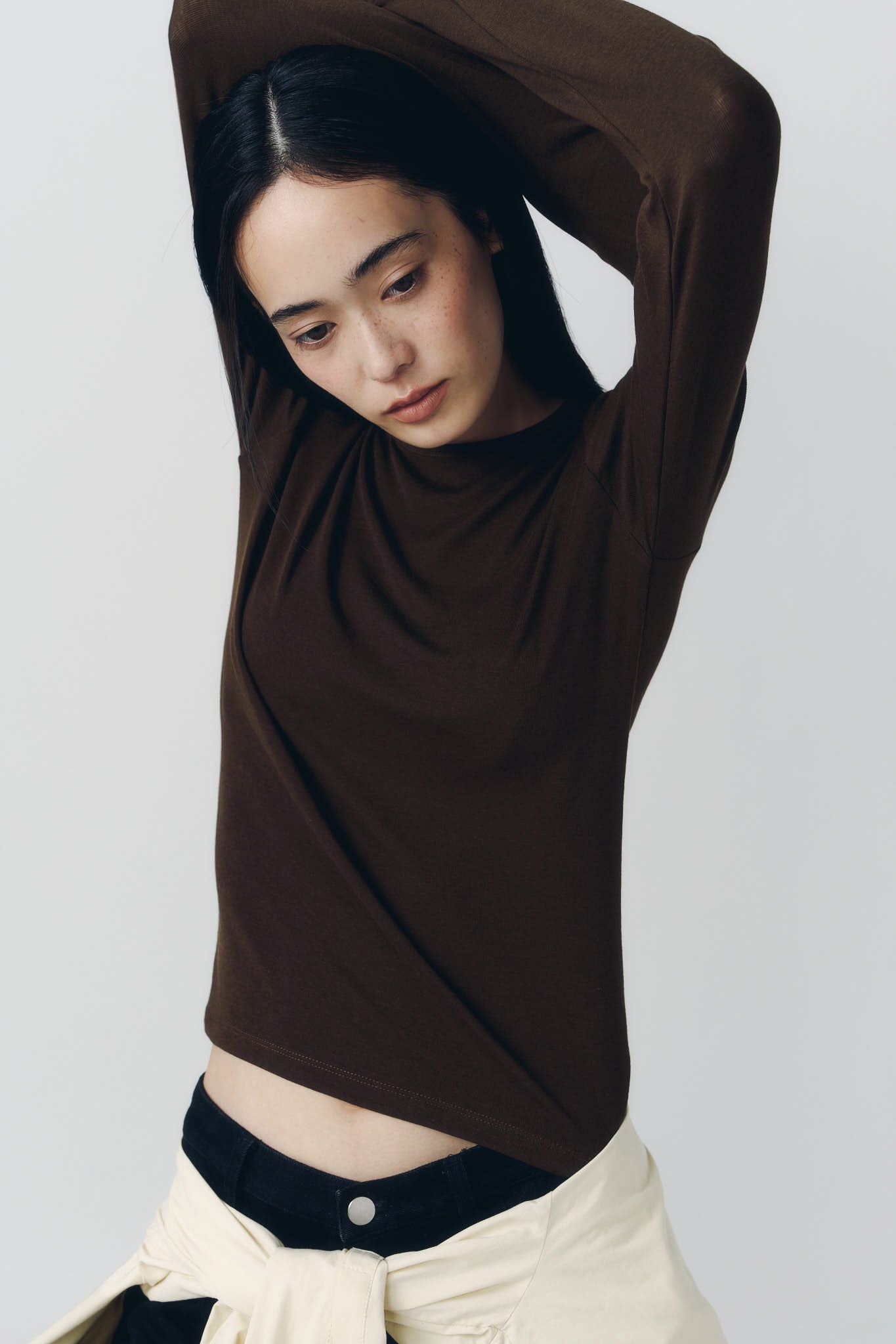 basic fitted pack tee/brown