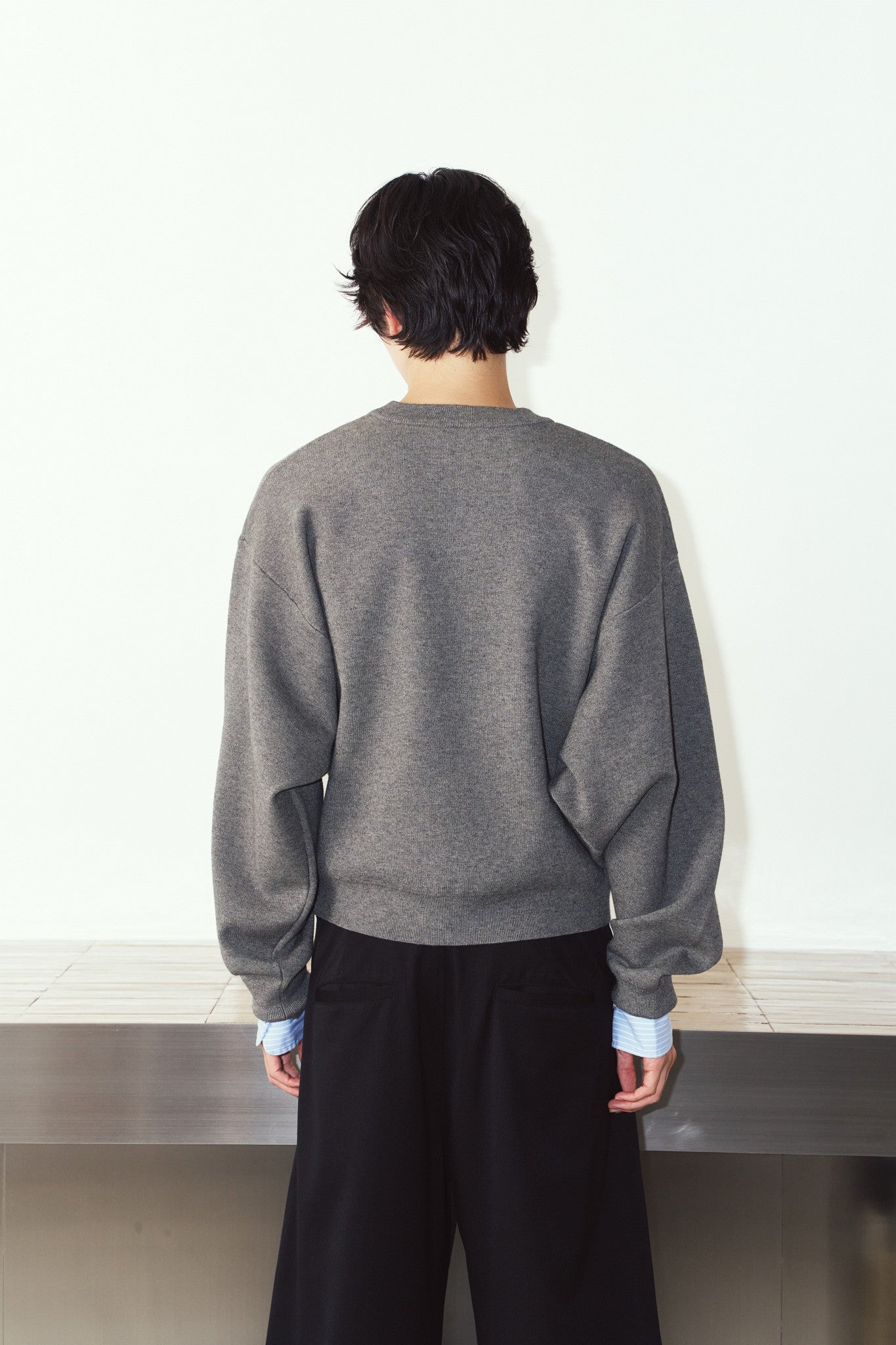 2way cuffs normcore knit(unisex)/gray