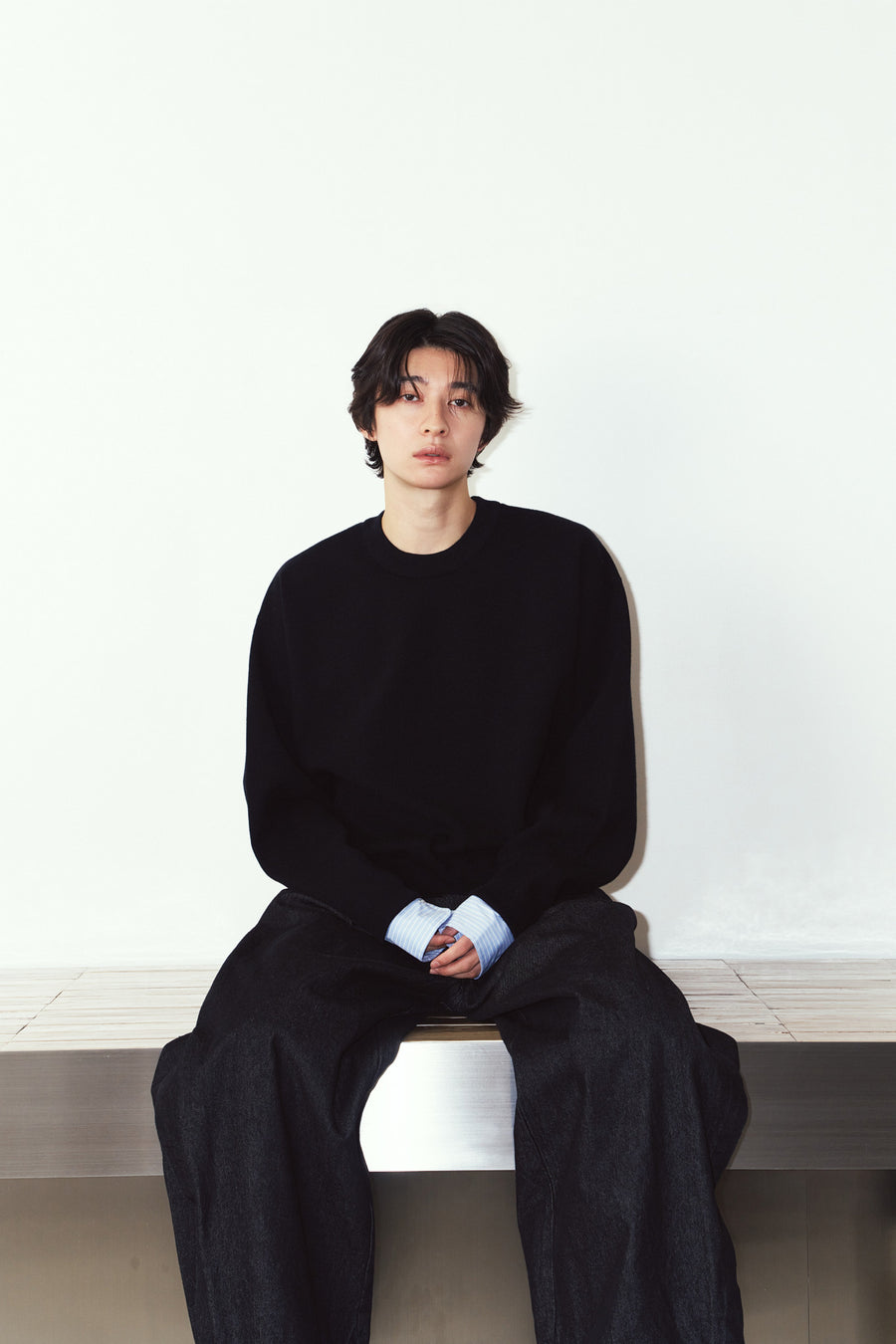 2way cuffs normcore knit(unisex)/black