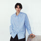 label over shirt(unisex)/blue