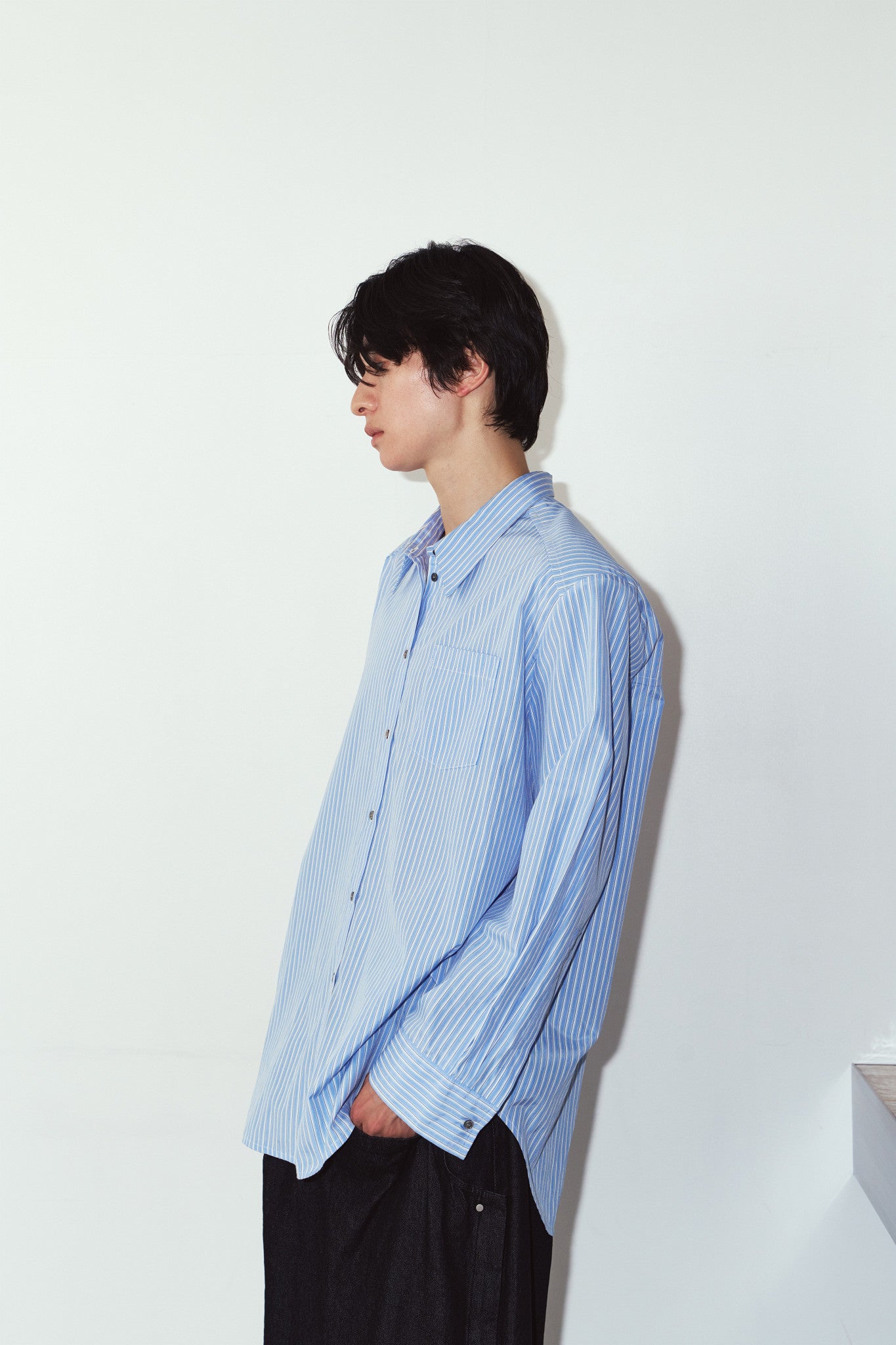 label over shirt(unisex)/blue