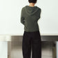 rib hoodie boucle knit/khaki