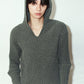 rib hoodie boucle knit/khaki